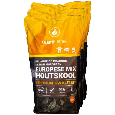 Pallet Giant Flames Europese mix houtskool 36 zakken x 10kg (360kg)