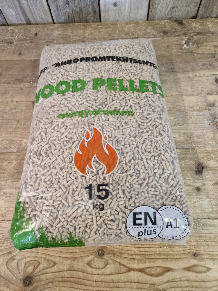 Pellets 70 zakken pine van 15kg per zak 6mm pallet 1050kg ENplus A1 certificeerd